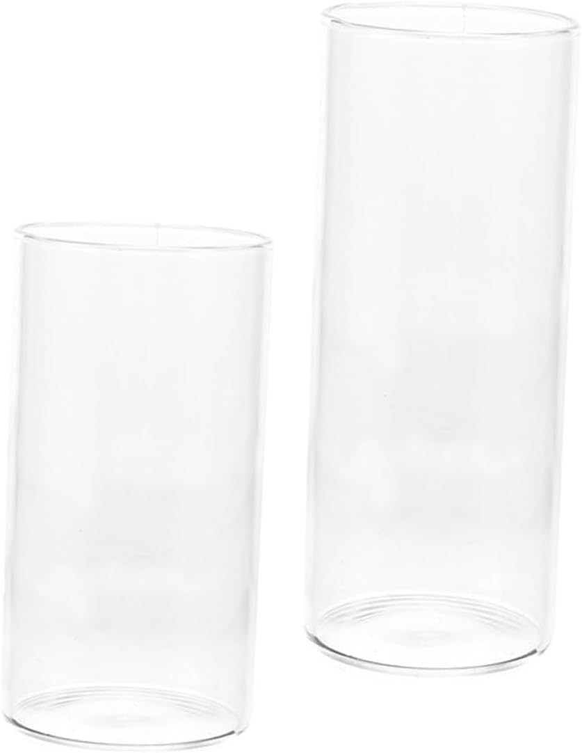 SOLUSTRE 2pcs Stable Glass Material Candle Holder Sleeve Home Decorative Glass Candle Covers DIY Decorative