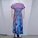Dovidovi Summer Casual Dresses for Women Spring Fashion Boho V Neck Short Sleeve Ruffle Floral Print Elegant Maxi Dress