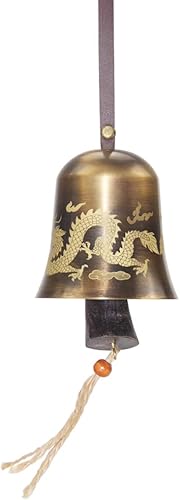 Hooshing Campanas colgantes decorativas cuerno de bronce campana de vaca Feng Shui carillón para el hogar, jardín, patio, decoración de regalo