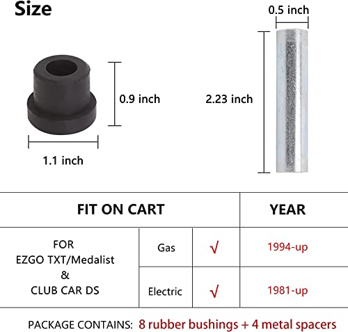 10L0L (2) Golf Cart Rear Leaf Spring Bushing Kit For Ezgo Txt/Medalist (94+) Gas/Electric S #TOP4