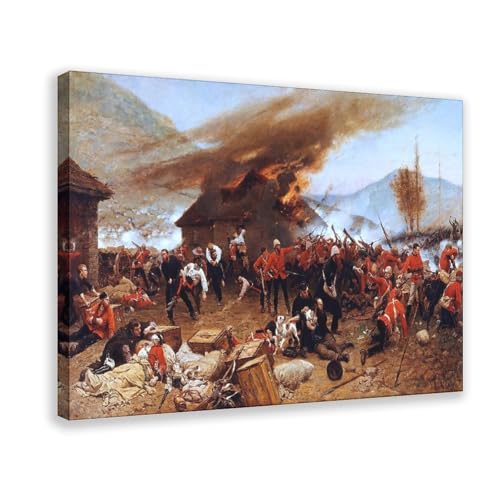 Impression sur toile The Defence of Rorke's Drift par De Neuville 30x45 cm