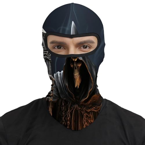 Mascarilla Pasamontañas para Hombre y Mujer Grim Reaper Impresa Balaclava Máscara Facial Térmica para Clima Frío, Moto, Esquí Invierno miniatura 2
