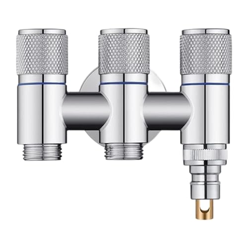 1/4 /6 インチ 3 ポート蛇口アダプター /4 止水バルブ電気めっき仕上げバルブ付き標準パイプ接続蛇口アダプター