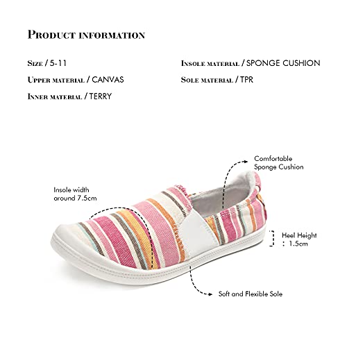 Image of FUNKYMONKEY Slip-On Canvas Sneakers for Women, Comfortable Lightweight Lace-Up Flat Casual Tennis Shoes Breathable Walking Shoes for Everyday Wear