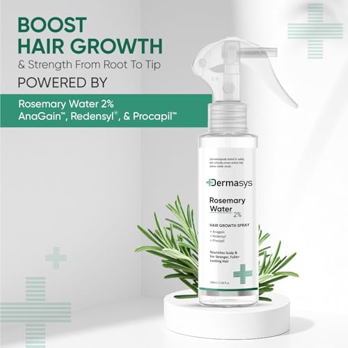 Image of Rosemary Water Spray for Hair Growth | 4X Active Formula with Rosemary Extract, Redensyl, Anagain & Procapil | Anti Hair Fall Mist for Fuller, Thicker & Stronger Hair | For All Hair Types | 100ml (Pack of 2)