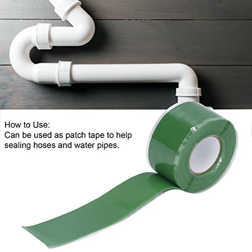 Image of Industrial Duct Tape, 3 Meter Waterproof Dust Proof Silicone Self Fusing Self Adhesive Good Sealing 710PSI Tensile Strength Patch Tape for Water Pipe Hose Repairing(Green)