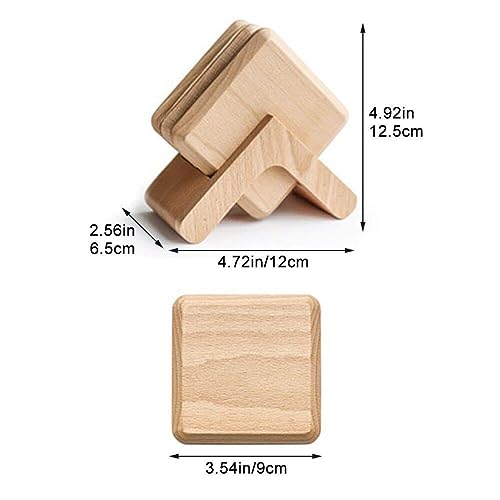Dessous de verre en bois avec support isolant pour café - 3