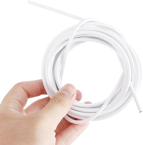 Miniatura 3 de Cable de cortina blanco para colgar con ganchos autoadhesivos, 13.1 ft, kit de cable de ventana blanco para barras de cortina de red