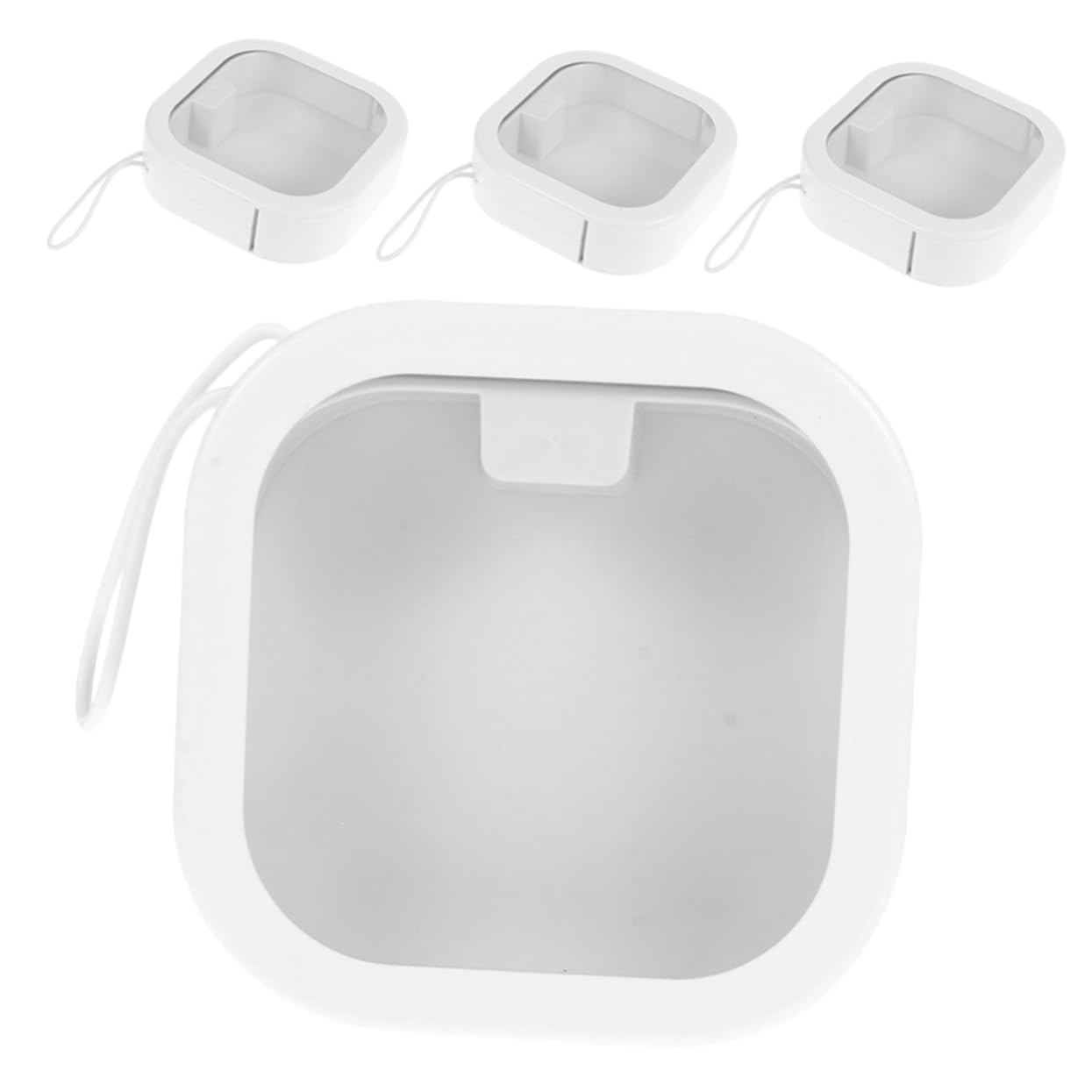 VALICLUD 4 Stück Weißer Organizer Kasten für Haargummis und Ringe aus Abs und Tpe Tragbar und Druckfest Praktischer Haarspangen Organizer für Kinderhaaraccessoires