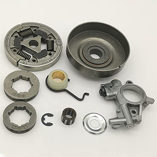Tambor de embrague 3/8 "8T 7T Kit de llanta de piñón apto for st-ihl MS361 MS 361 bomba de aceite engranaje helicoidal motosierra 1128 007 1000, 1128 160 2004 parte