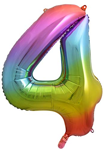Ballonim Ballon Zahl in bunt- XXL Riesenzahl 86cm - Regenbogen Luftballons Folienballon Geburtstag zum 18. Geburtstag Happy Birthday (4)