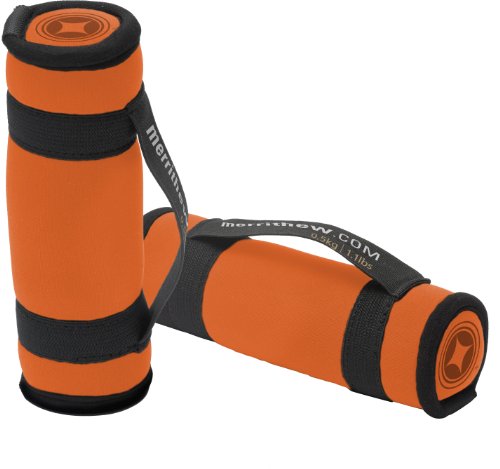 MERRITHEW Soft Dumbbells, Pair (Orange), 1.1 lbs / 0.50 kg Each