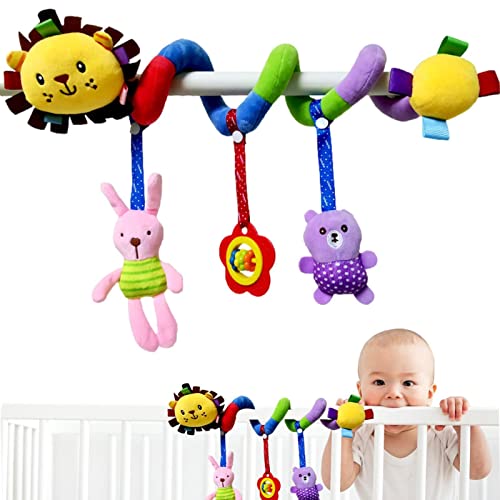 Brinquedos de carrinho | Brinquedos de pelúcia em macios e confortáveis para bebês com squeaker e an