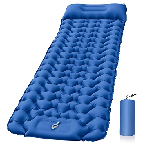 H N R Polyurethane(Pu) Air Mattress with Pillow and Built-in Foot Pump,Portable Folding Camping Sleeping Bed Inflatable Mattress for Camping...