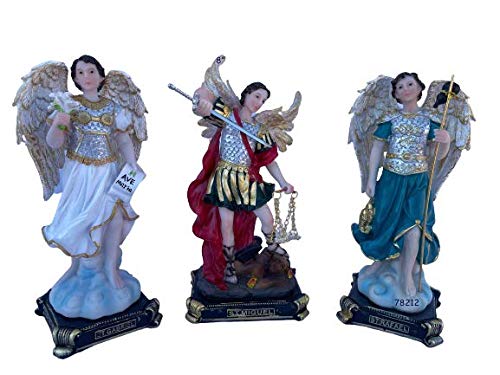 Set de 3 Arcángeles de Resina Religiosa 8"