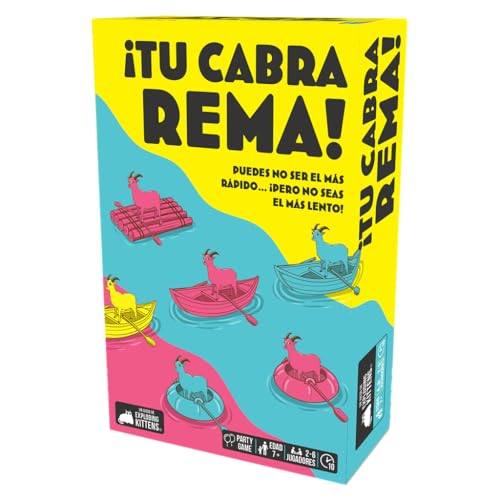 Exploding Kittens ¡Tu Cabra Rema!, Juego de Cartas, A Partir de 7 Años, De 2 a 6 Jugadores, 10 Minutos por Partida, Español