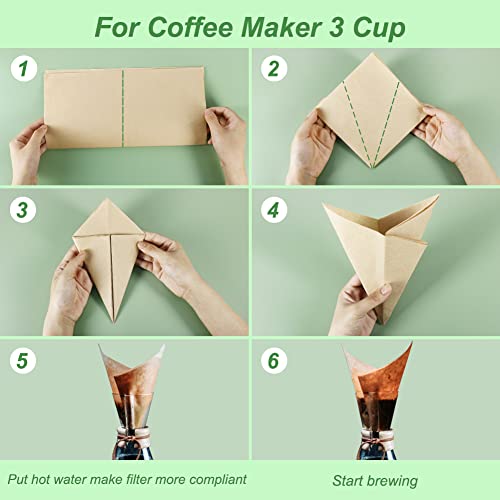 Image of YQL Pour Over Coffee Filter, Unbleached Disposable Coffee Filter Papers for Pour Over Coffee Maker Drippers and More(100Pcs)