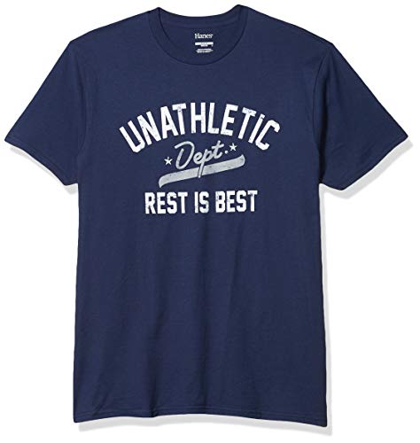 Hanes Men's Graphic Tee-Humor, Unathletic Department Navy, XXX-Large