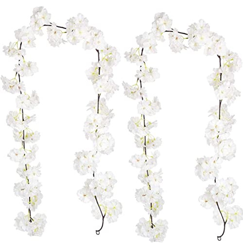 Fleurs de cerisier artificielles en guirlande souple de vigne blanche durable