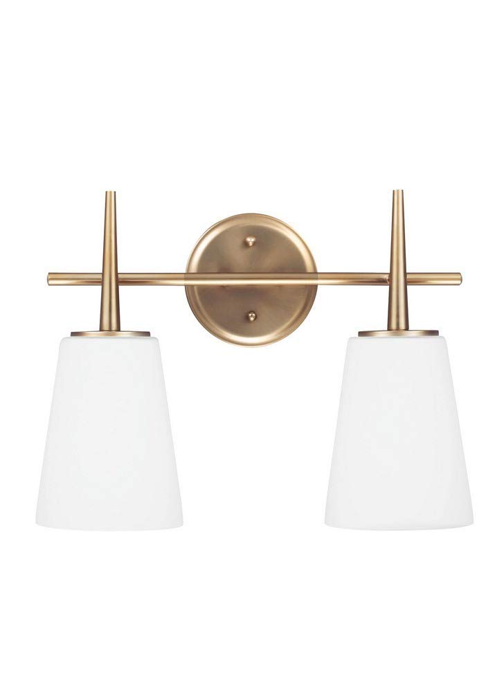 Generation Lighting 4440402EN3-848 Driscoll Two - Light Wall/Bath Vanity Style Fixture, Satin Brass