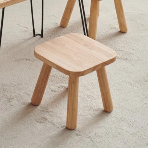 GeFSDOU 1 taburete cambiador de zapatos de madera maciza, pequeño taburete de color nogal para sala de estar, entrada, baño, dormitorio, cocina