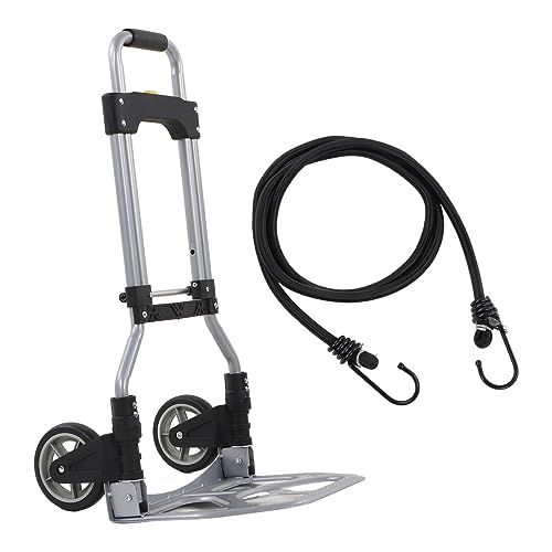 Foldable Dolly Cart Sturdy Structure with 70kg Bearing Smart 2 Adjustment 2 Rolling Wheels for Flexible Movements Wide Application for Shopping Camping Warehouse