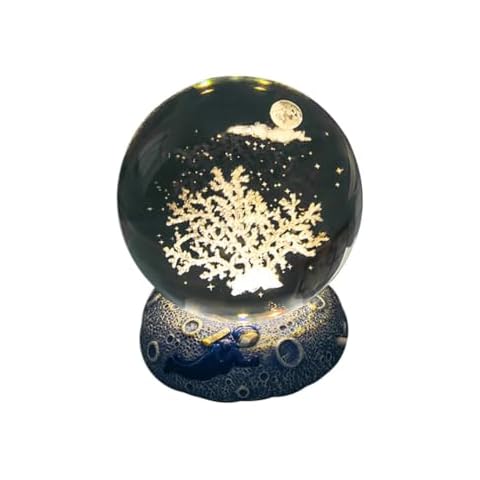 LICHENGTAI Lampe boule de cristal 3D, 8 cm, créative, animaux marins, boule de verre thumbnail