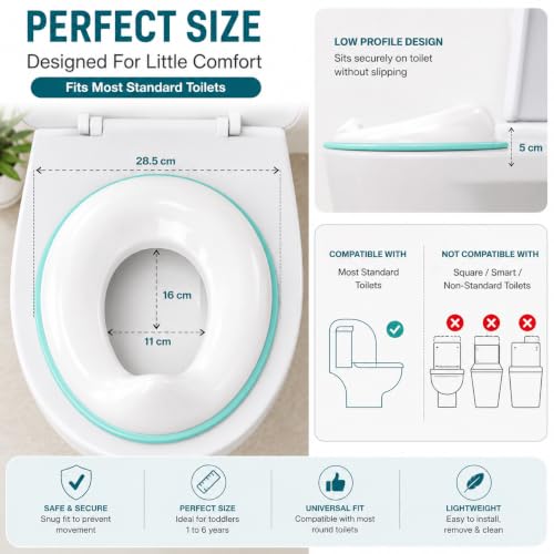 Image of Zollyss Potty Seat for Kids 2-5 Years, Portable Baby Toilet Seat Cover with Splash Guard, Non-Slip Toddler Potty Training Seat for Boys & Girls, Fits Round & Oval Western Toilets, Blue