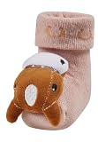 Sterntaler Baby Rasselsocken Pferd – Baby-Socken mit Umschlag, Innenfrottee, Pferd-Figur und integrierter Rassel, Staubrosa, Größe 16