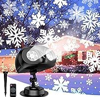 Double-Head Christmas Snowflake Projector Light, IP65 Waterproof, 270° Rotation Design for Outdoor, Indoor, Garden, and Holiday Party Settings to Create Christmas Snowflake Projection Light