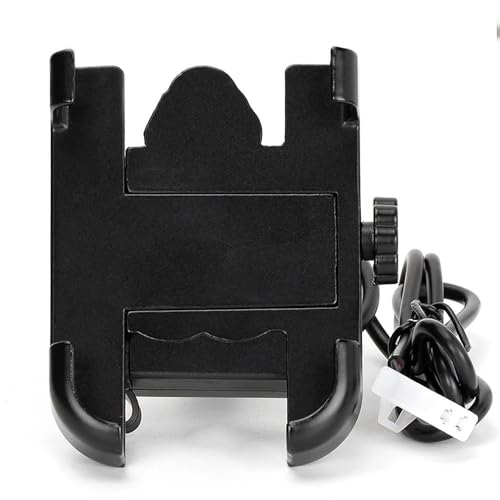 Image of Universal Bicycle Phone Mount Holder, Adjustable Handlebar Clamp, Black (C1 USB)