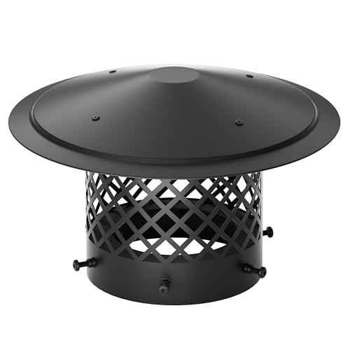 YJSGHRHL Roof Rain Chimney Cap, Round Chimney Cover, Vent Stove Pipe Guard, Wood Stove Fireplace Exhaust Cowl, Fireplace Flue Lid For Chimney Caps, With Gloves(9cm