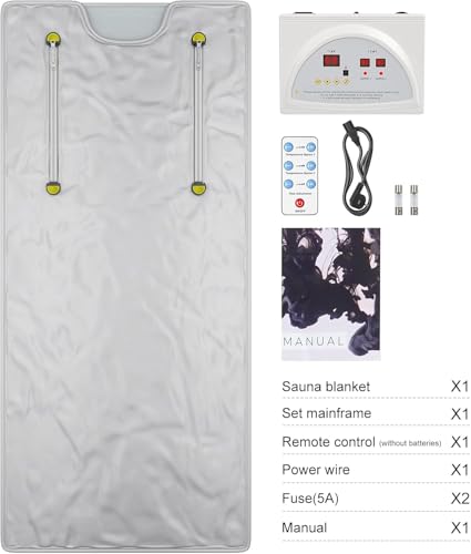 VAYOTOY Infrarot-Saunadecke 2 Zone Digital Heim Saunadecke Professionel Detox Therapie Sauna Tragbare Oxford-Saunadecke mit 4 Sicherheitsschutz für heißes Schwitzen, Entspannung, Detox (Silber)