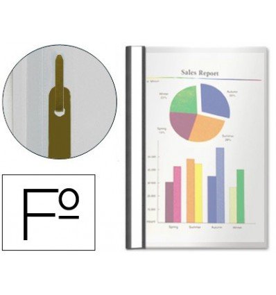 Esselte Carpeta dossier fastener, Plástico, Con tarjetero, Tamaño folio, Pack de 50, Negro, 33309