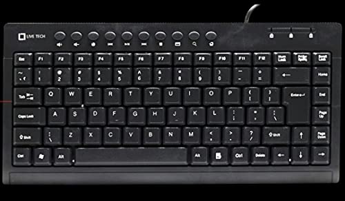 Live Tech KB04 Mini Multimedia Spill-Resistant USB Wired Slim Keyboard with Big Keys Having Million keystrokes for Laptop/Desktop (Black)