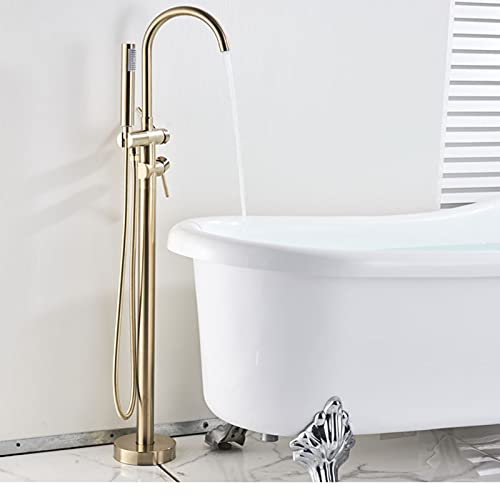 Robinet de baignoire sur sol en laiton or brossé haute qualité