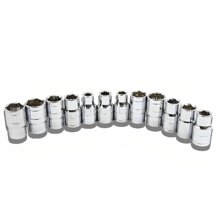 Image of Chrome Vanadium Steel T Spanner Socket Type T Shaped Handle Wrench 13 Pcs Multipurpose 8Mm - 19Mm 1 /2 inch Socket Tool Set, Hex End
