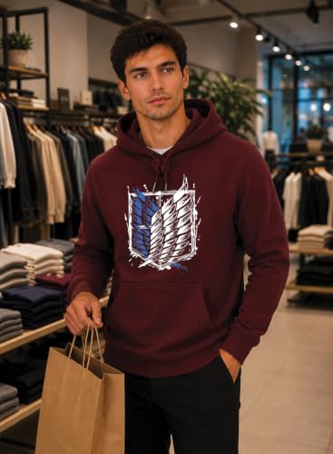 Image of ADRO Mens Abstract Graphic Hoodie | 320 GSM Cotton Poly Fleece | Regular Fit Contemporary Artistic Sweatshirt for Winter & Streetwear