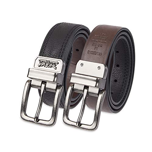 Levi's Big Boy's Belt With Ornament Logo , black/brown, Medium/26-28 Inches