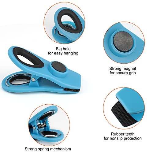 TACGEA Bag Clips with Magnet- 12 PCS Food Clips, Chip Clips, Bag Clips for Food Storage with Air Tight Seal