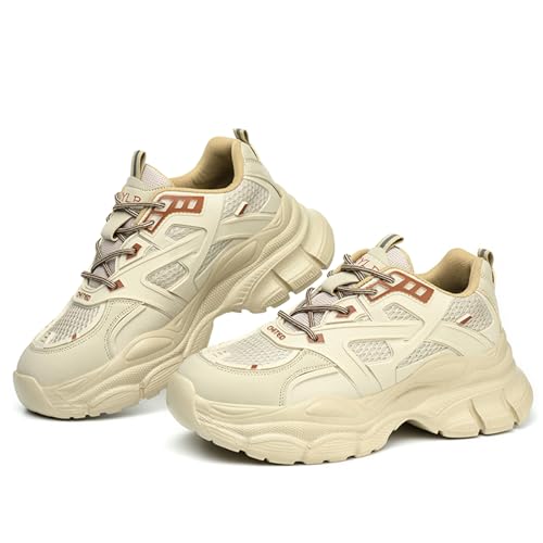 Image of Nutropa Steel Toe Shoes for Men & Women, Super Lightweight Work and Safety Shoes Indestructible Construction Work Sneakers,Yellow 5.5 Women /4 Men