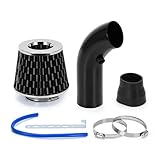 Mit Luftfilterkegel JR-AIT28+IMK14-Luftfilter und Kaltluftansaugrohr, Turbo-Ansaugrohr-Rohrsatz, universell, 76 mm, 3 Zoll.