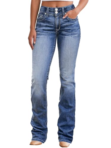 Image of Flamingals High Waist Boot Cut Jeans for Women Flare Denim Pants