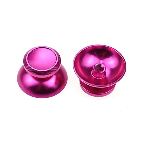 Image of 2pcs Aluminum Metal 3D Analog Joystick Stick Grip Cap Thumbstick Replacement Repair for Xbox 360 Xbox360 Controller (Pink)