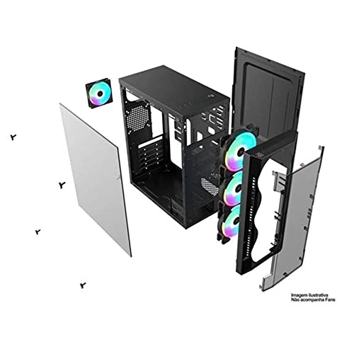 Gabinete Gamer Brazil Pc Bpc-c3147 Preto S/Fonte Usb 3.0 - Bpc-c3147