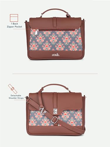 Image of ZOUK | Women's Vegan Leather | Stylish Handbag with Adjustable Strap, Top Handle |