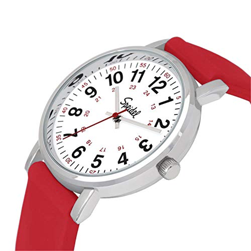 Speidel Original Scrub Watch™ for Nurse, Medical Professionals and Students – Various Medical Scrub Colors, Easy Read Dial, Military Time with Second Hand, Silicone Band, Water Resistant