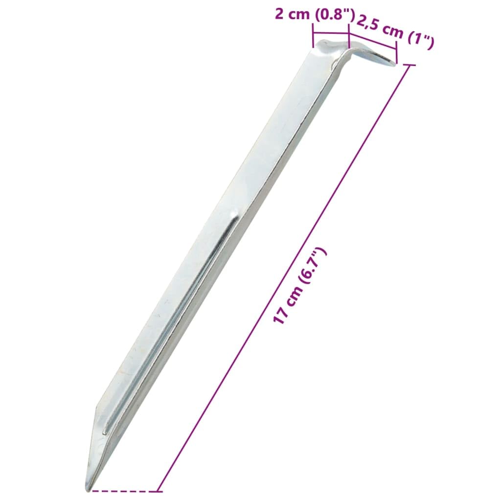 Piquetas para tienda de campaña, 24 unidades, 17 cm, acero galvanizado, diámetro de 20 mm, accesorios robustos para tienda de campaña, senderismo, festival, con cuerda tensora, fijación y