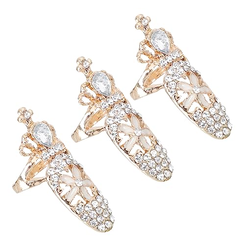 Nail art charme diamant ongle femme : lot de 9 bagues de phalange
