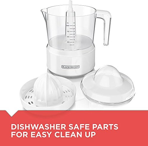 BLACK+DECKER CJ650W Citrus Juicer with 32oz Plastic Jar, White